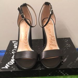 Sam  Edelman Yaro Black Leather Heels 6.5
